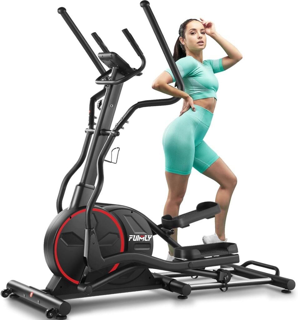 FUNMILY Elliptical Machine, Elliptical Machines for Home Use with Hyper-Quiet Front Driving System, Home Exercise Equipment for Cardio Training,Home Fitness Stepper Machine Max 400LBS