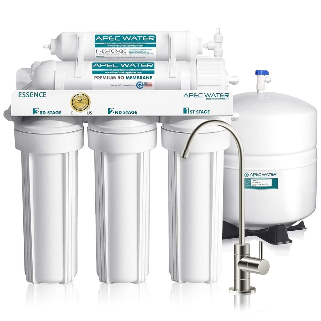 APEC Water Systems ROES-50 Essence Series Top Tier 5-Stage WQA Certified Ultra Safe Reverse Osmosis Drinking Water Filter System