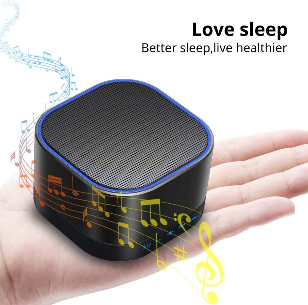 Magicteam Sound Machine White Noise Machine with 20 Non Looping Natural Soothing Sounds Memory Function 32 Levels of Volume Powered by AC or USB and Sleep Sound Timer Therapy for Baby Kids Adults